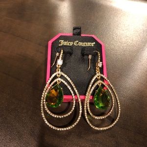 Juicy Couture green gem 💎 tear drop earrings